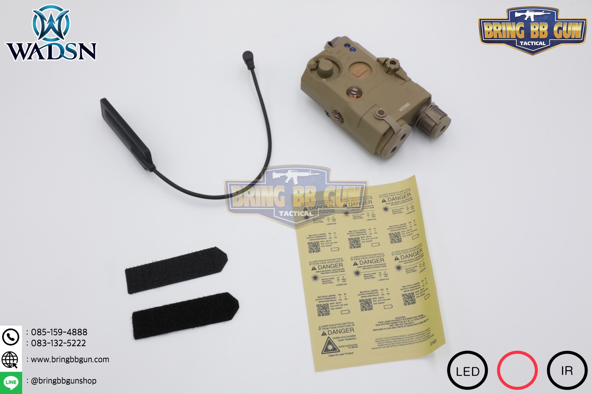 กล่อง PEQ-15 LA-5C Laser Pointer ยี่ห้อ WADSN รุ่น Real Grade (รุ่น Top) รุ่นไฟฉาย และ เลเซอร์สีแดง