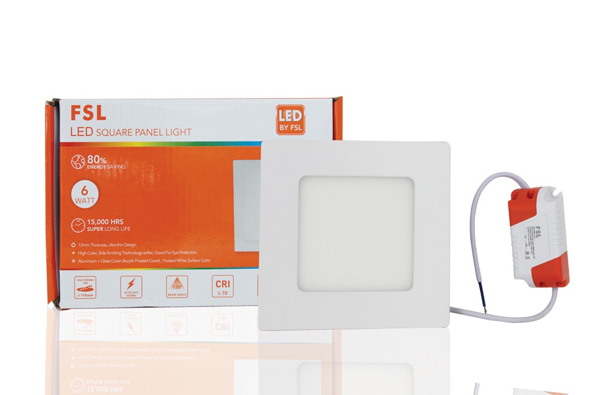 โคมฝังเหลี่ยม FSL-PN-3.5-6W (SQUARE) แสงขาวและแสงวอร์มไวท์