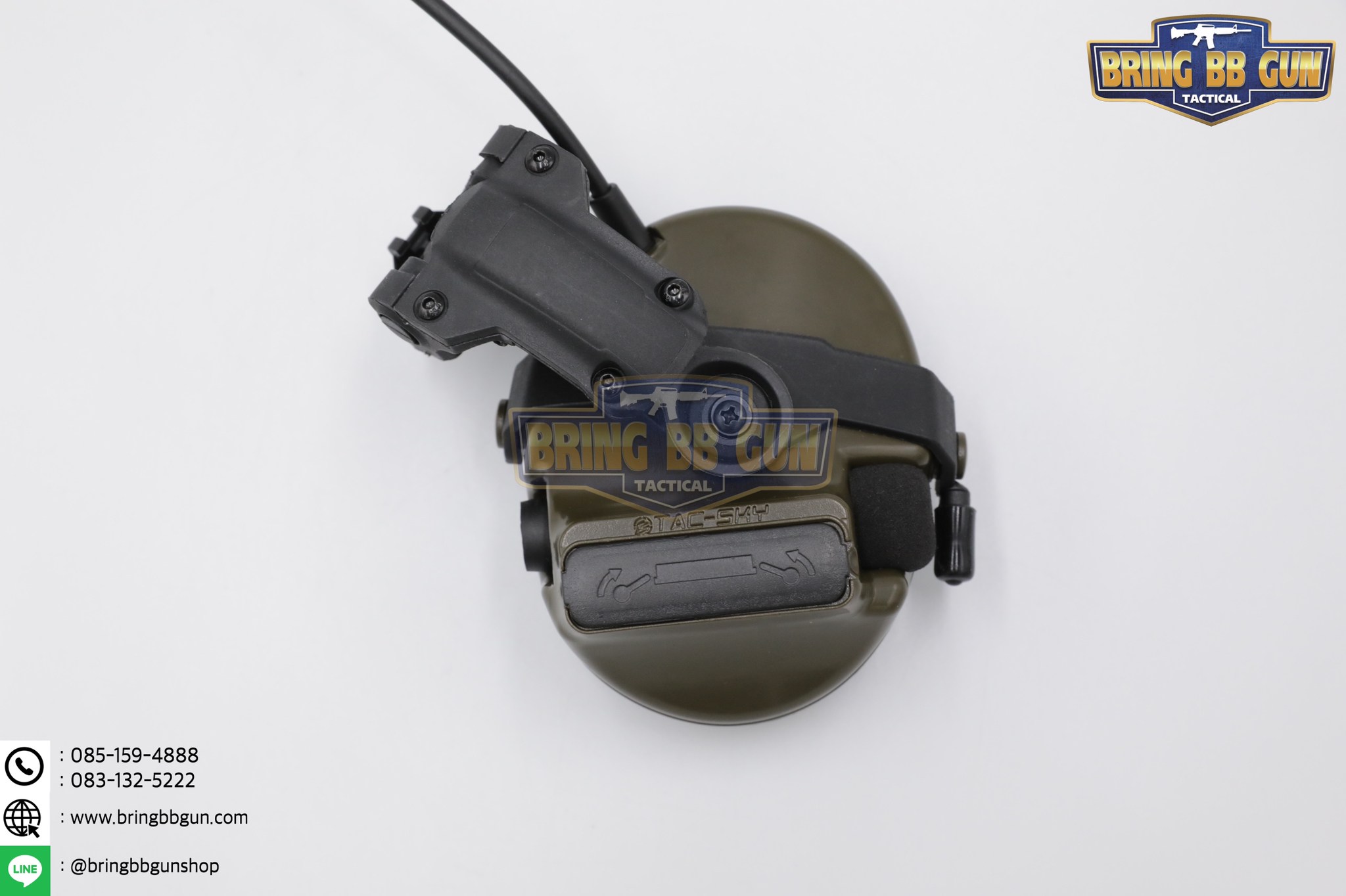 หูฟังสื่อสารตัดเสียงได้ ทรง Comtac III ยี่ห้อ Tac-Sky รุ่น หูฟังตัดเสียงพร้อมขาติดหมวกฟาส