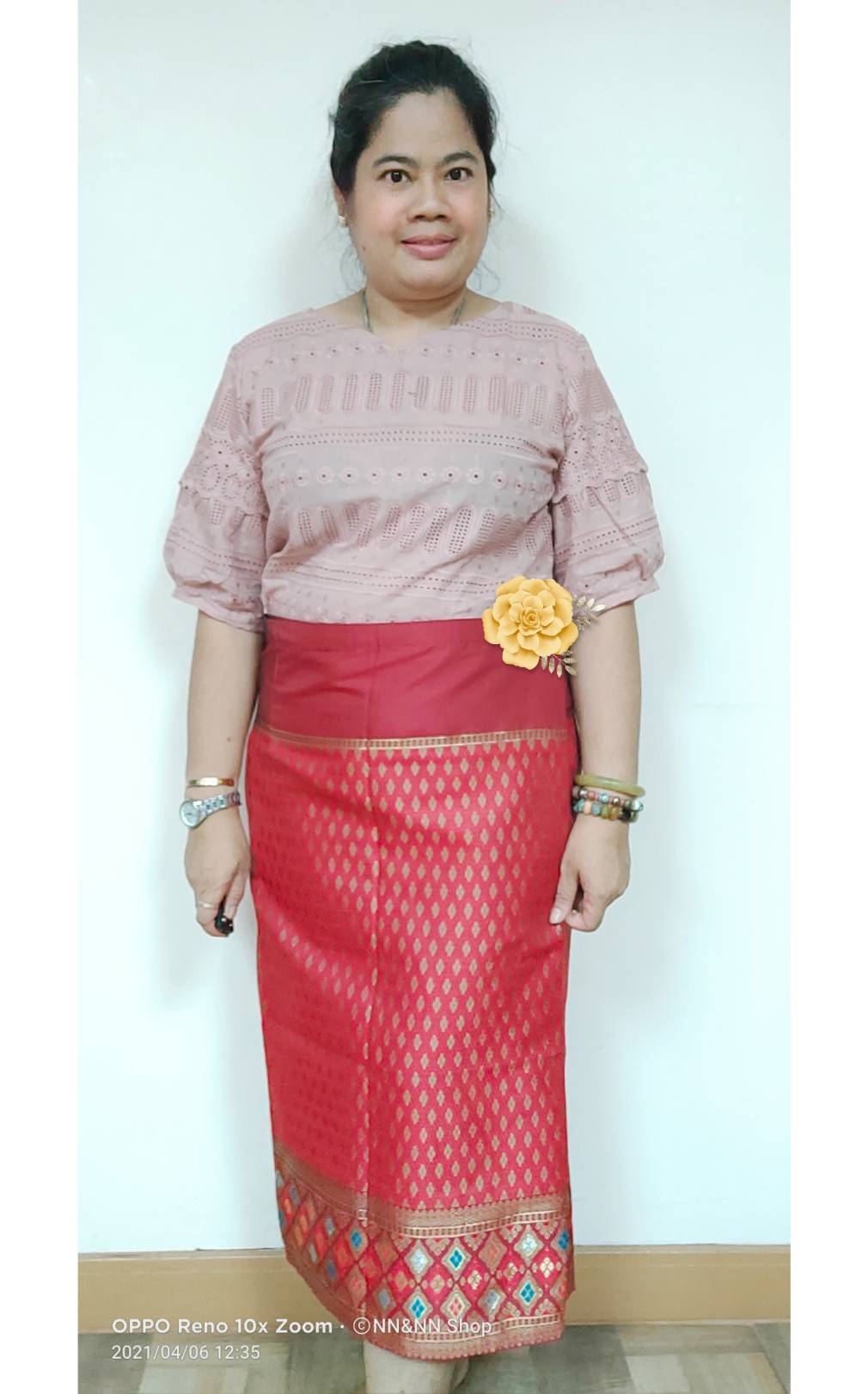 NNandNN Shop 5 0003 ผ้าถุงทรงป้ายแบบติดตะขอ 2 คู่ สั้น