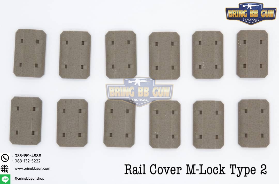 Rail Cover M-Lok Type 2 (ใน1ชุดมี12ชิ้น)(ใช้ได้กับชุดหน้าระบบราง M-Lok เท่านั้น)
