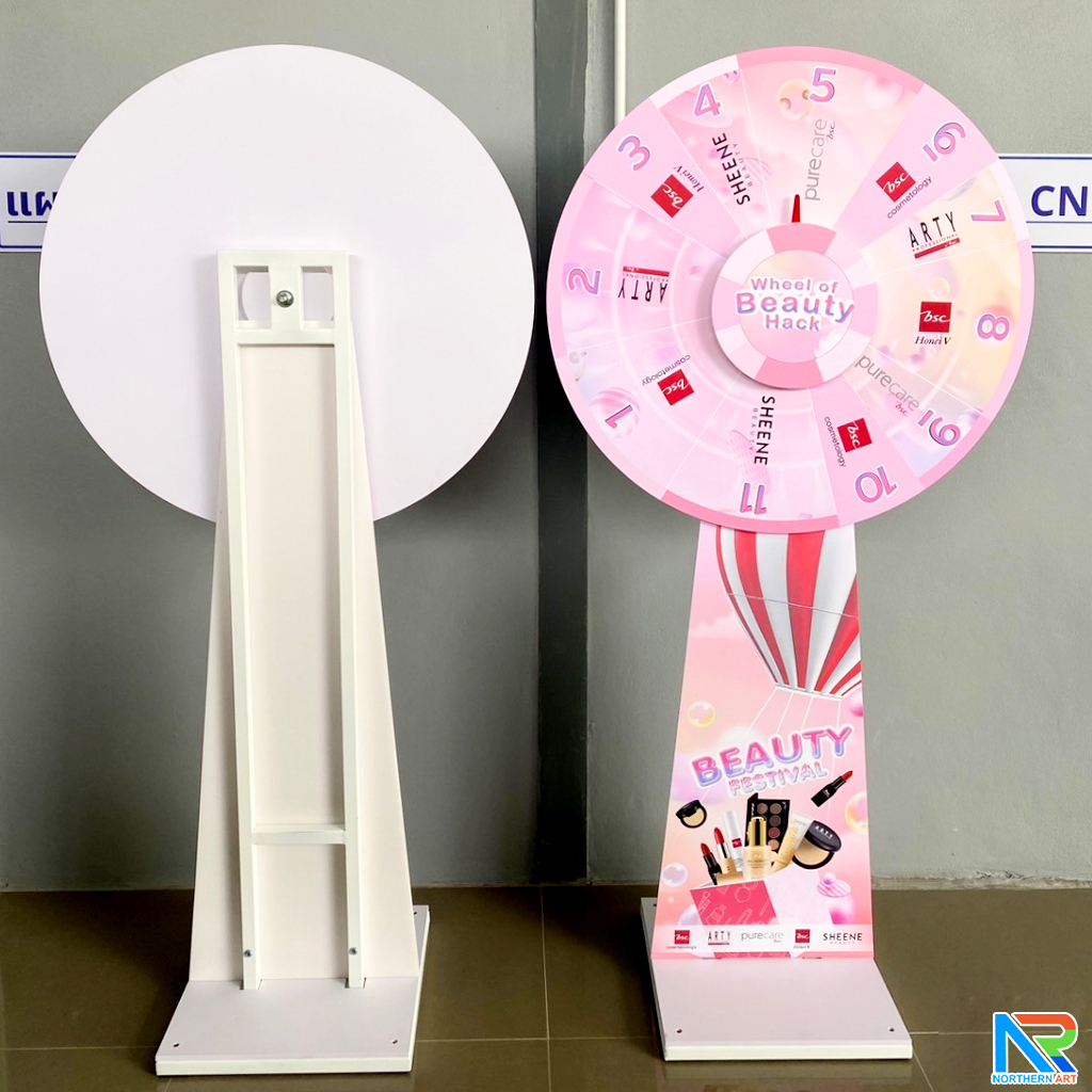 เช่าเกมส์วงล้อตั้งพื้น รุ่นเหล็ก ขนาดวงล้อ 80 ซม. ถอดประกอบได้