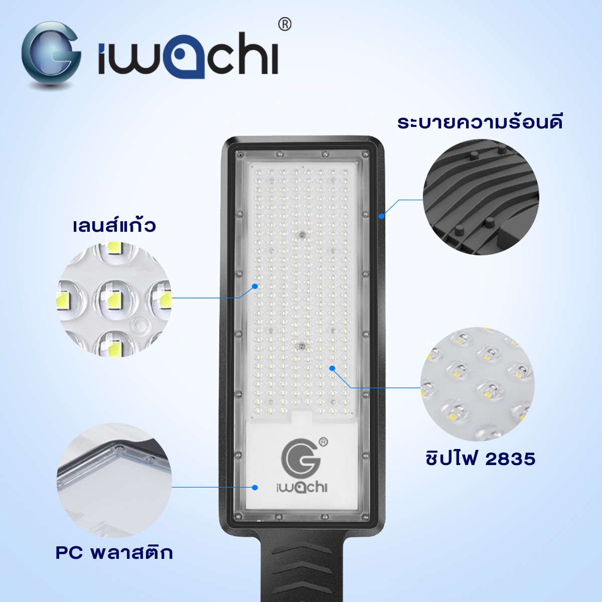 ไฟถนน รุ่นบาง 50w 6000 lm