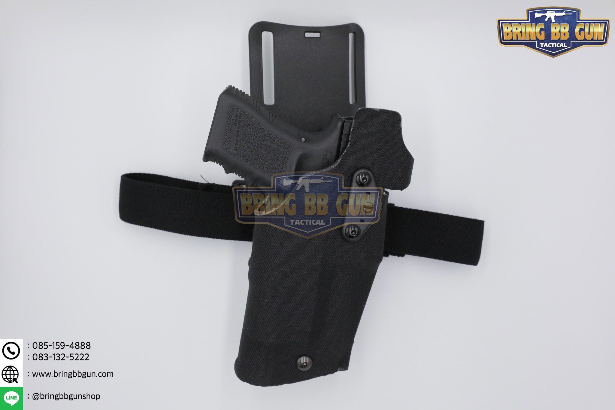 ซองปืนพกนอกปลดนิ้วโป้ง สำหรับGlock และ ไฟฉาย (Glock 17 + X300) ◼ มือขวา ◼