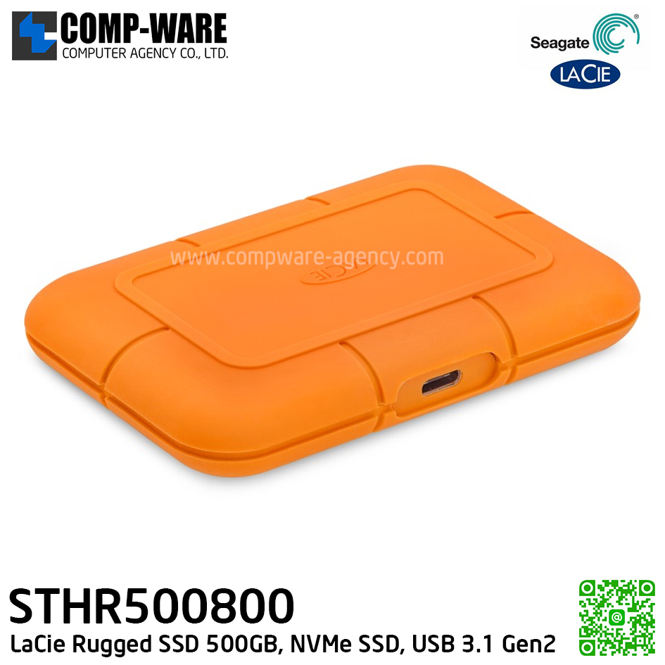 Seagate LaCie 500GB Rugged SSD USB 3.1 Gen 2 Type-C [STHR500800] External SSD - 5Years Warranty