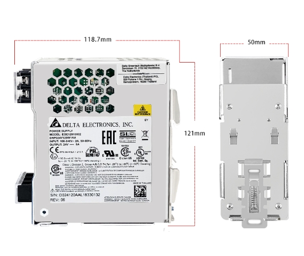 Delta Power Supply DRP024V120W1AA 24V/5A (120W) ,220V