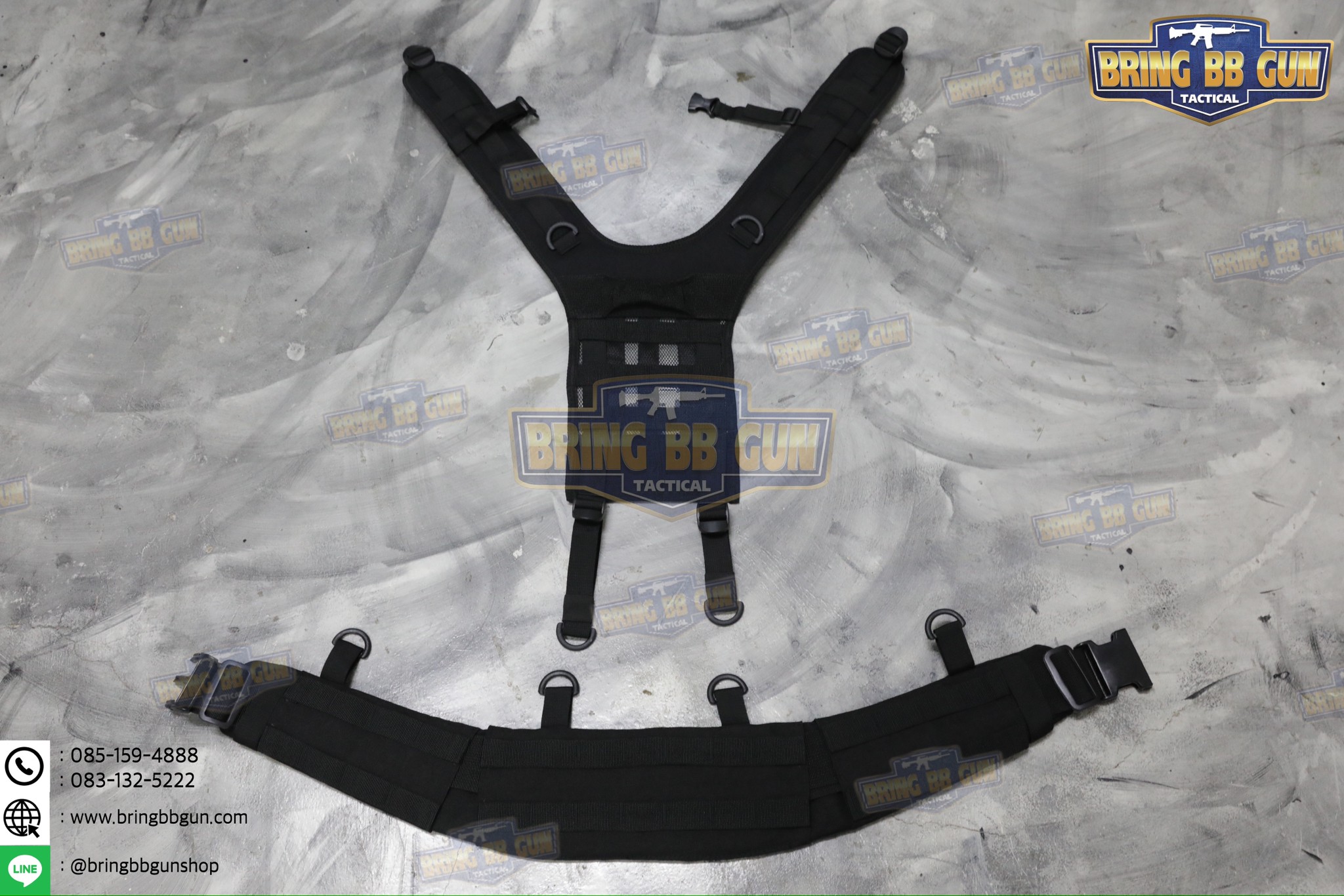 เข็มขัดสนามแบบนวม + สายโยงบ่า (เข็มขัดสนามใส่อุปกรณ์) (เข็มขัดยุทธวิธี) (Tactical Belt) (สายโยงบ่า) (สายเก่ง) (Belt Suspenders)