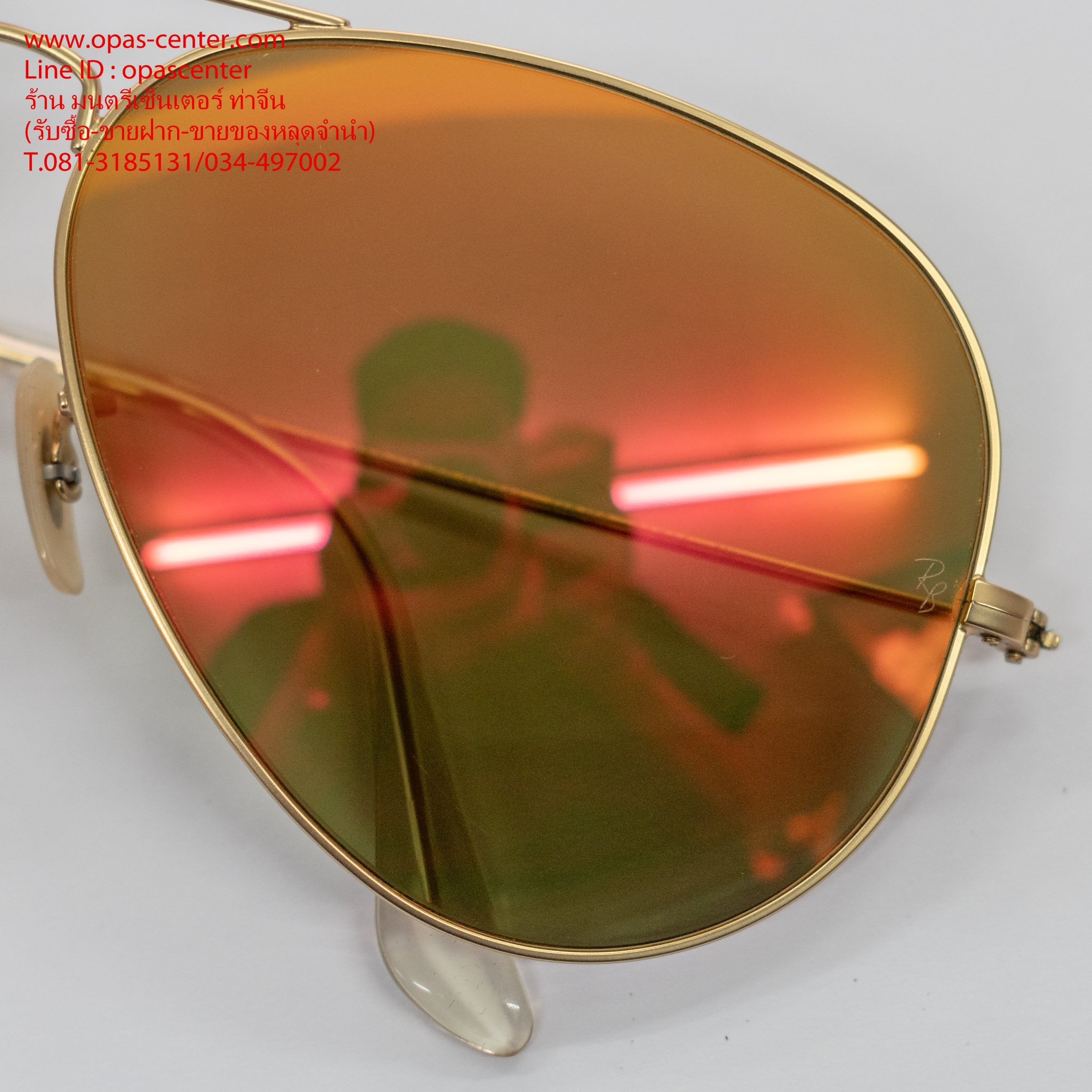 **ขายแล้ว**แว่นกันแดด Ray-Ban รุ่น AVIATOR LARGE METAL RB3025 112/69 62#14 มือสอง ของแท้ สภาพใหม่มาก มีกล่อง