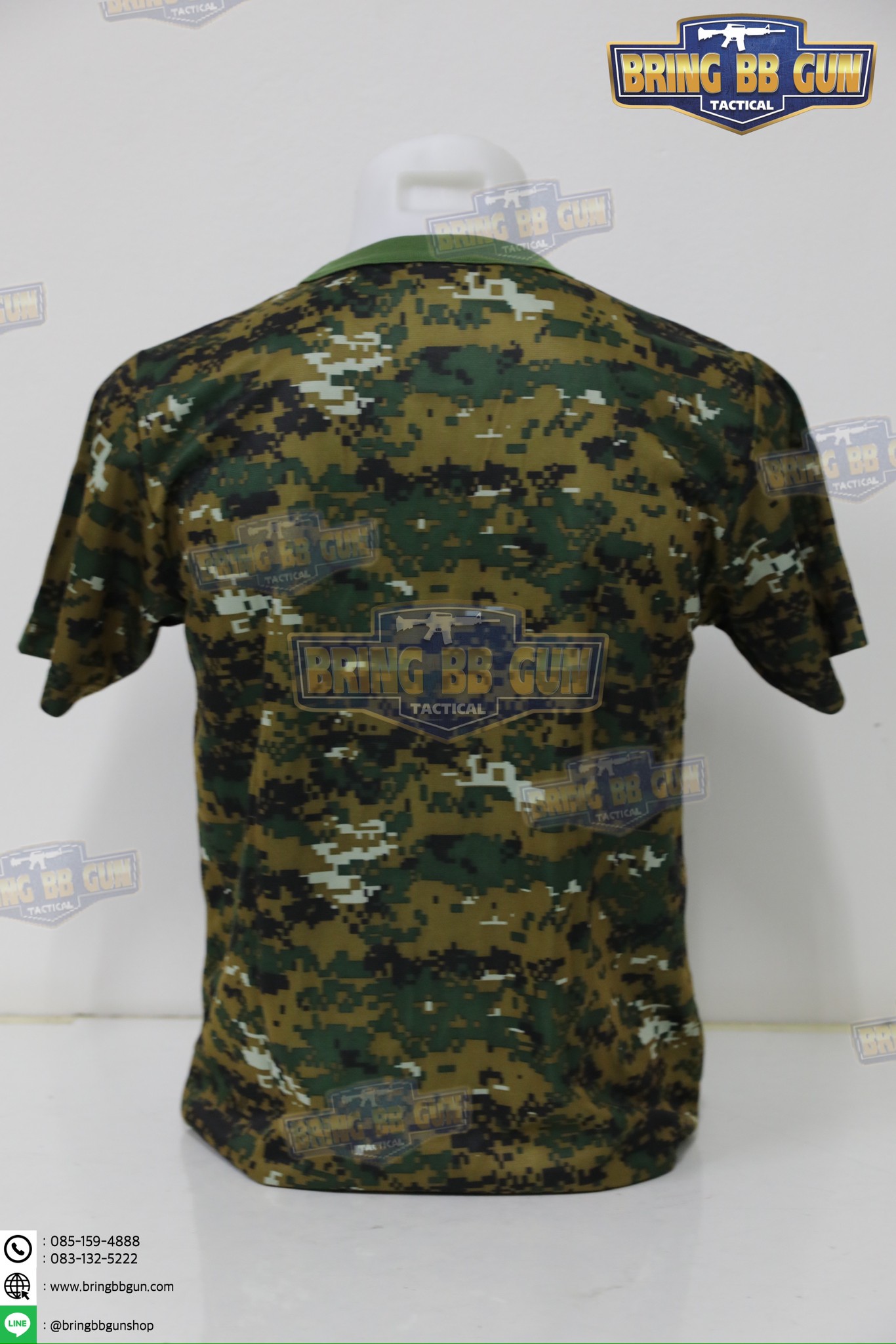 เสื้อยืดคอกลมลายพราง พิมพ์ลาย3D ผ้า TC