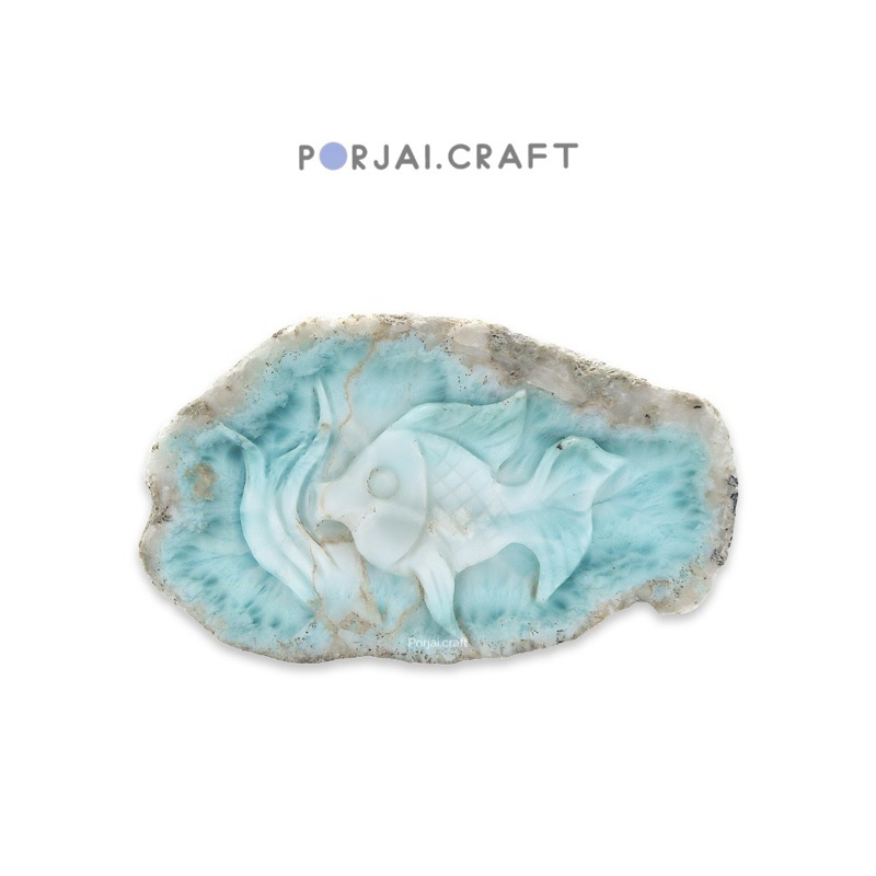Larimar Fish Carving ลาริมาร์แกะสลักรูปปลา 8.5cm