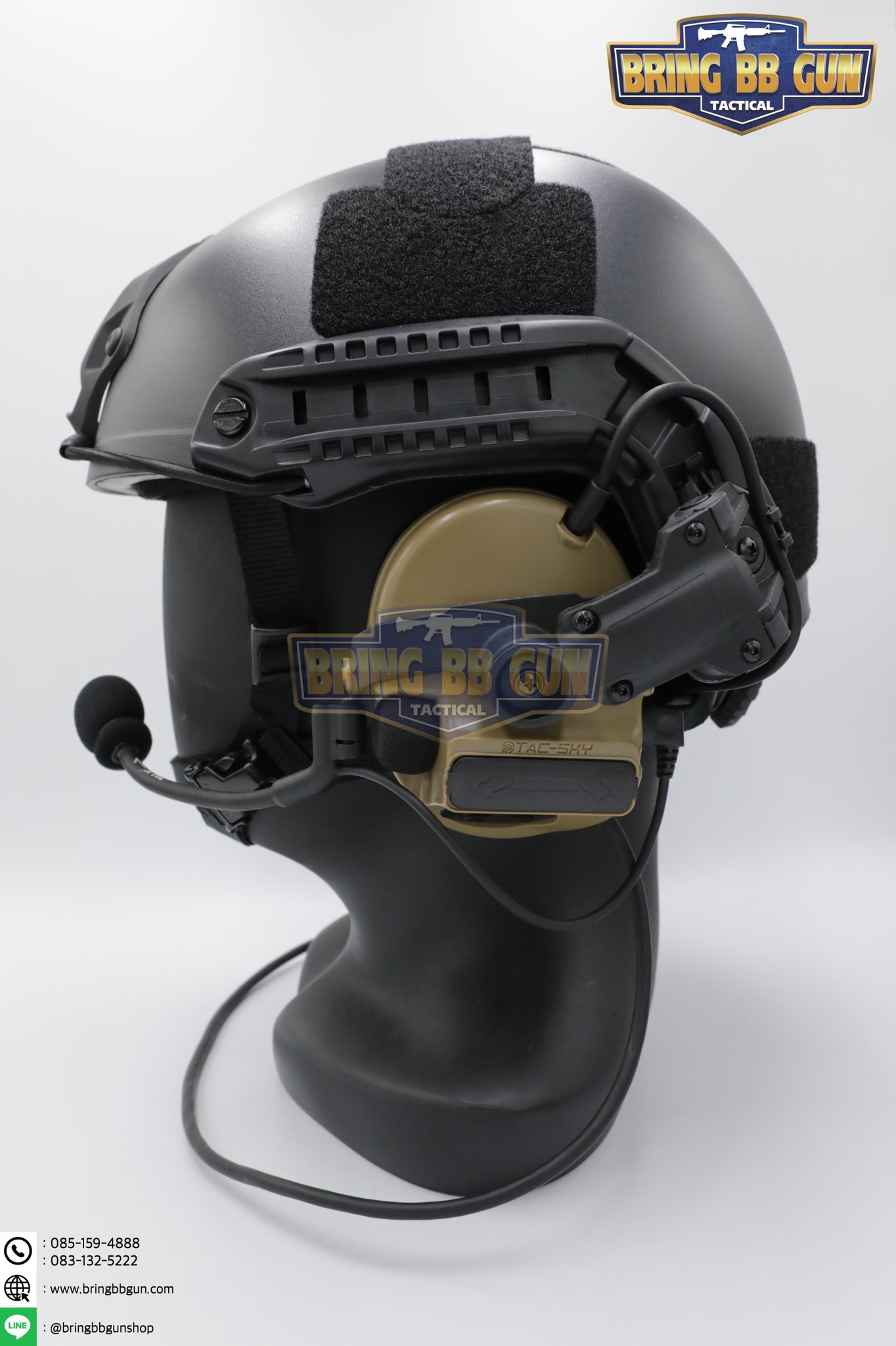 หูฟังสื่อสารตัดเสียงได้ ทรง Comtac III ยี่ห้อ Tac-Sky รุ่น หูฟังตัดเสียงพร้อมขาติดหมวกฟาส