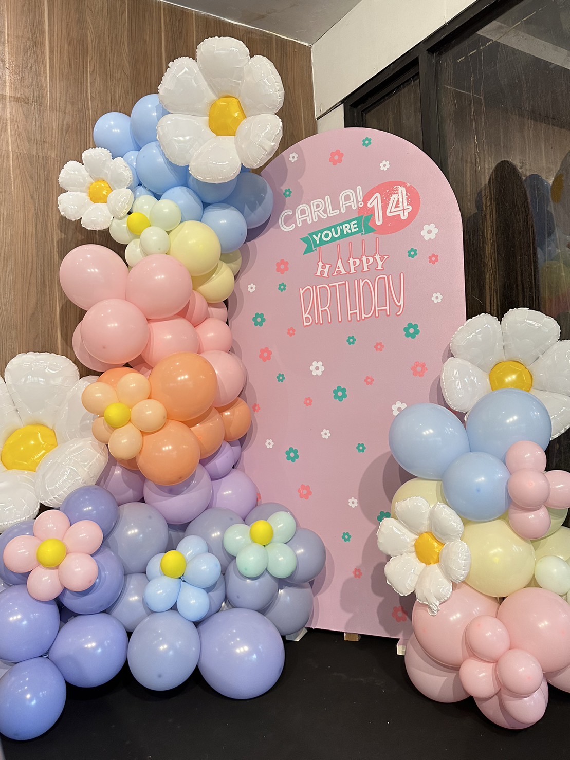 Balloon backdrop - daisy