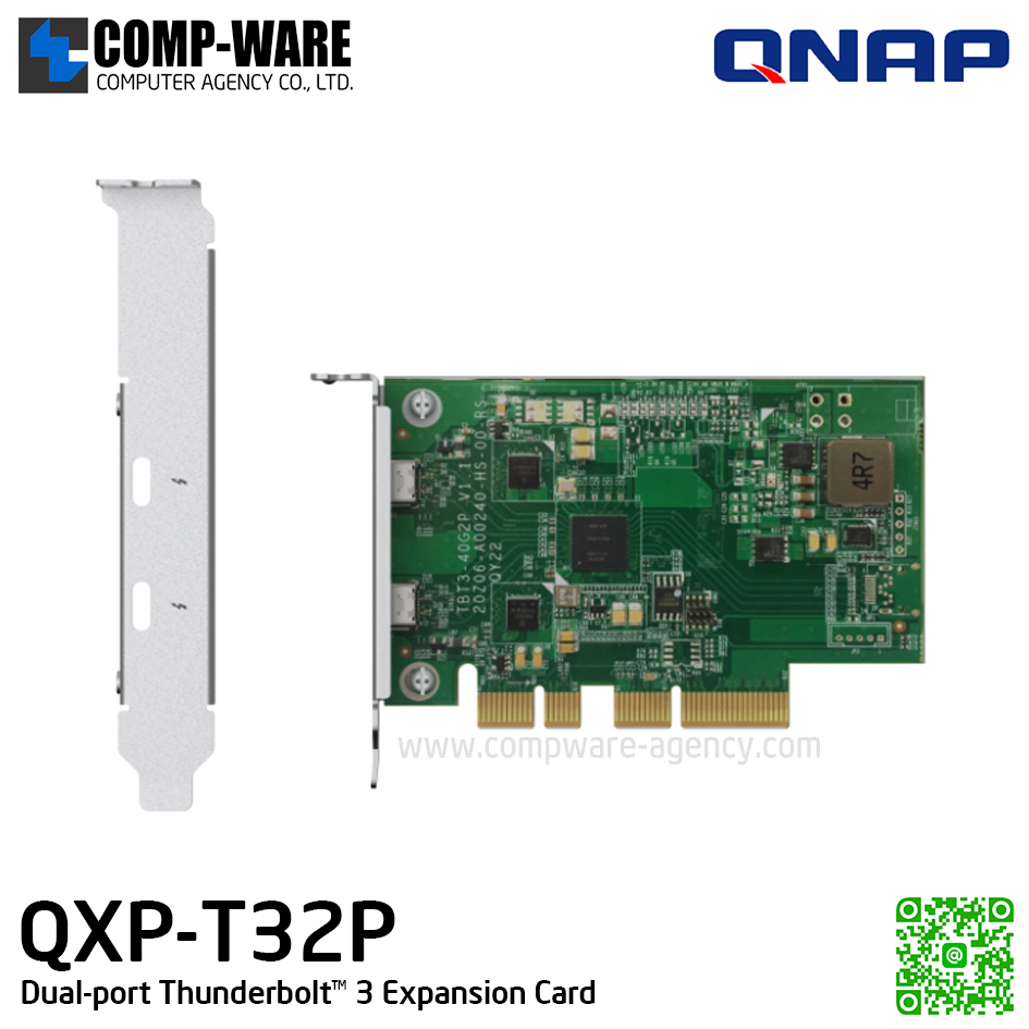 QNAP QXP-T32P Dual-port Thunderbolt™ 3 Expansion Card (2Y Warranty)