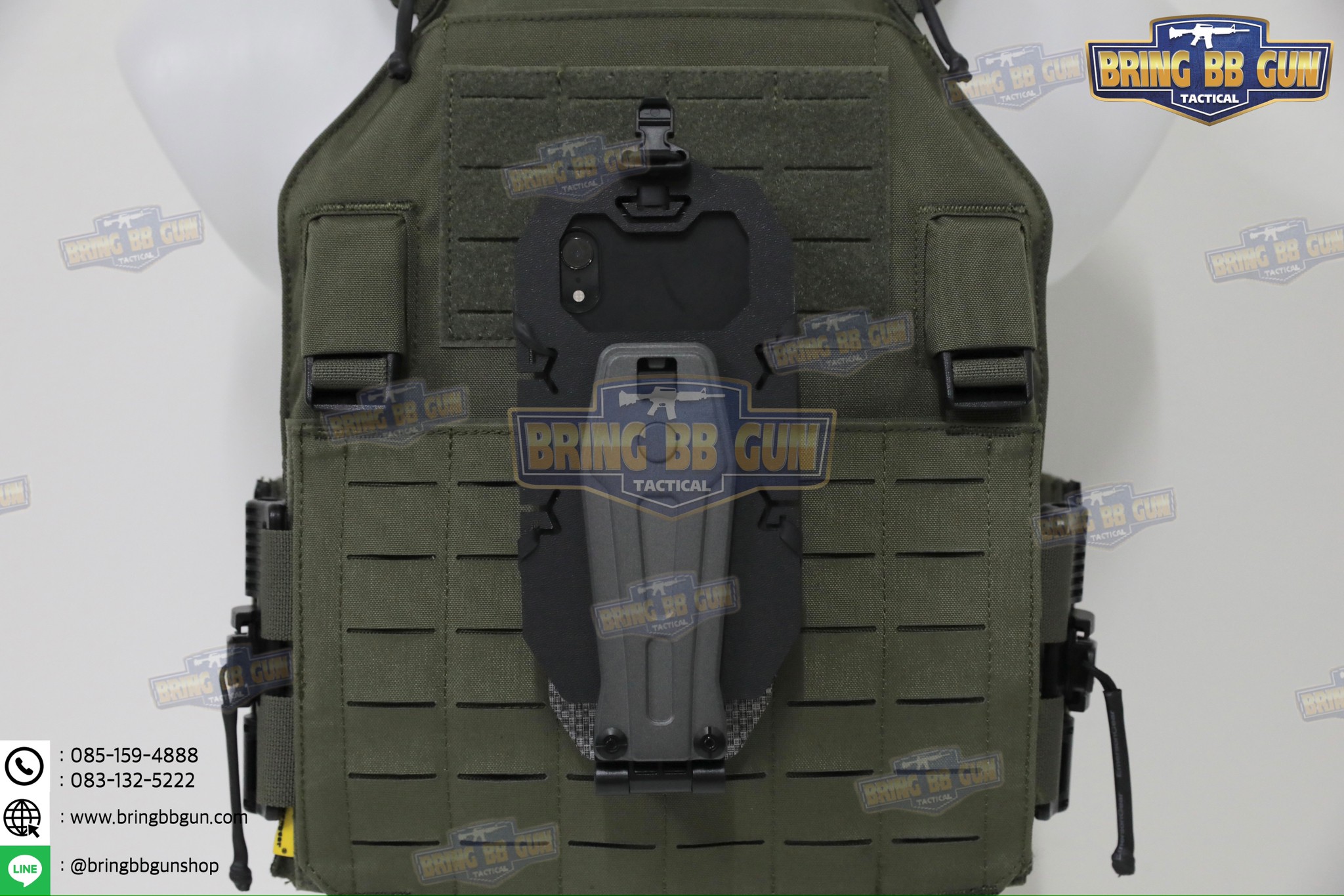 Tactical Rotating Phone Holder เคสโทรศัพท์ติดเสื้อเวส แบบปรับองศาได้ (Folded Navigation Board) (Tactical MOLLE Phone Holder) (Navboard Fliplite Chest Smartphone Mount)