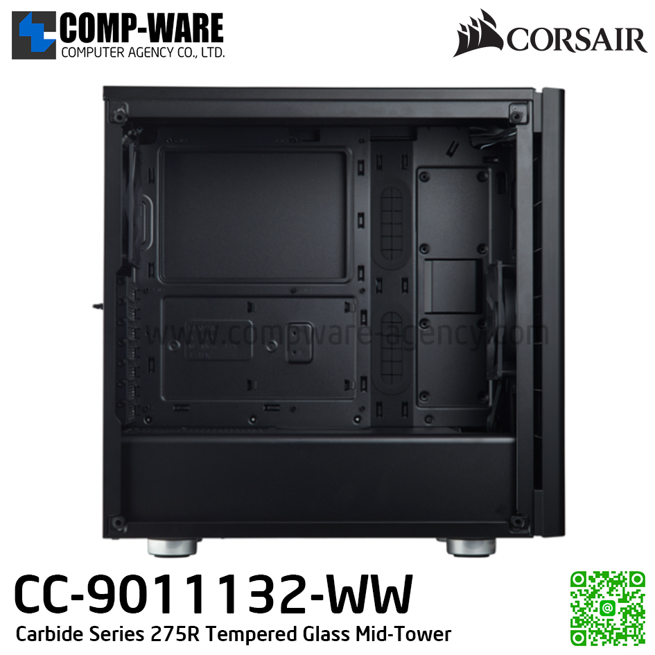 CORSAIR Carbide Series 275R Tempered Glass Mid-Tower Gaming Case Black - 275R-BK (CC-9011132-WW) เคสเปล่า