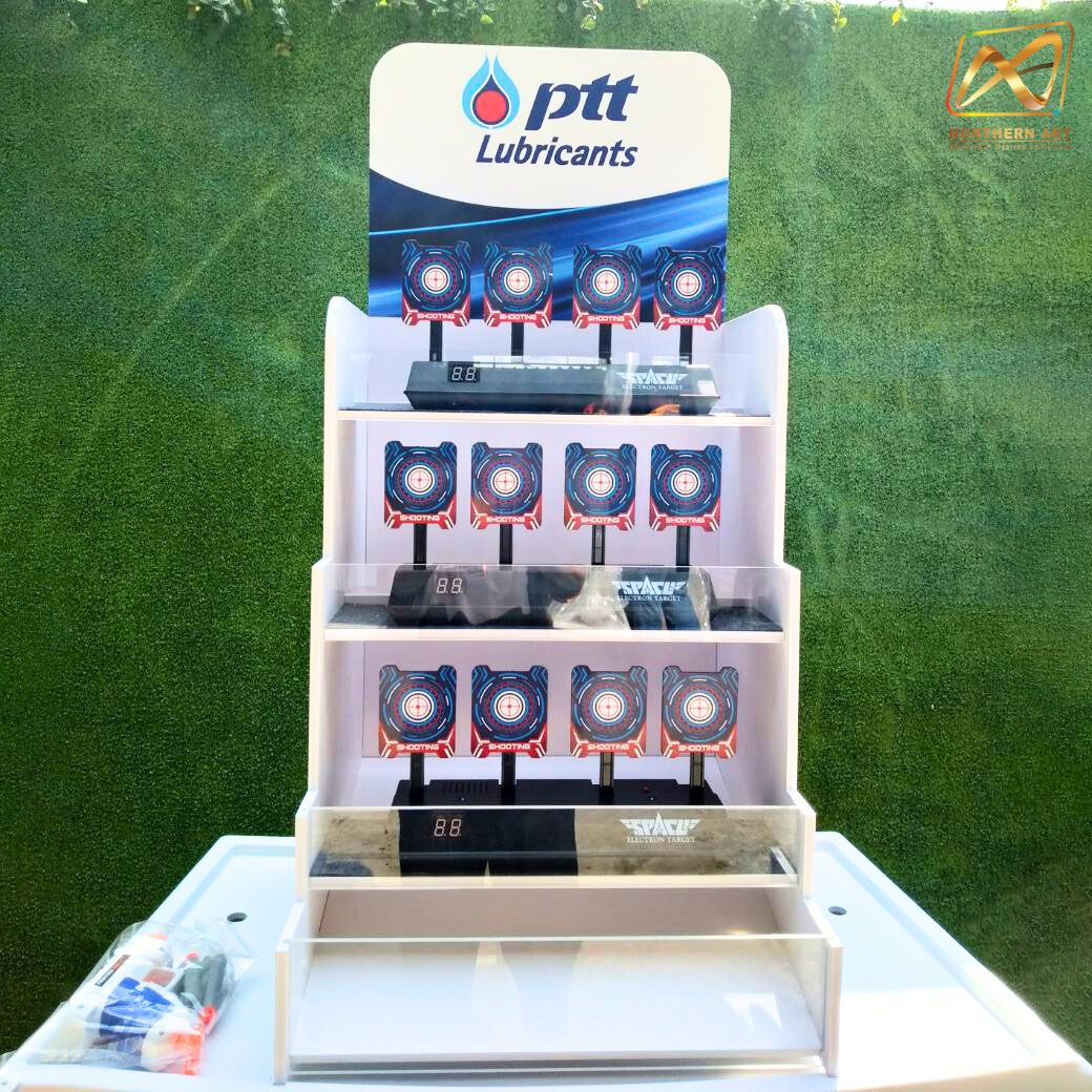 เกมส์ยิงเป้าตั้งโต๊ะ ขนาด (W)40 x (D)40 x (H)90 cm. พร้อมเป้านิ่ง 4 แผ่น 3 ชุด และปืนกระสุนโฟม 1 กระบอก