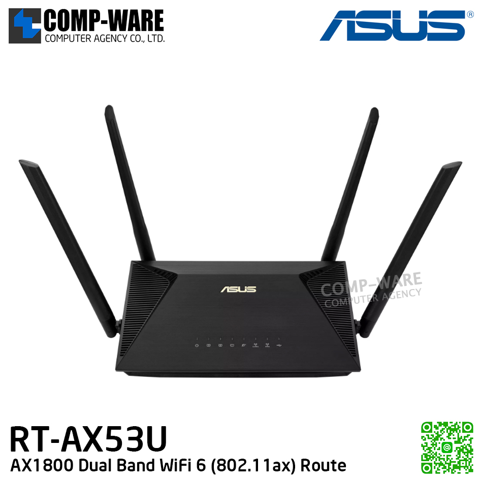 ASUS Router RT-AX53U / AX1800 / Dual-band / WiFi - 3Y Warranty