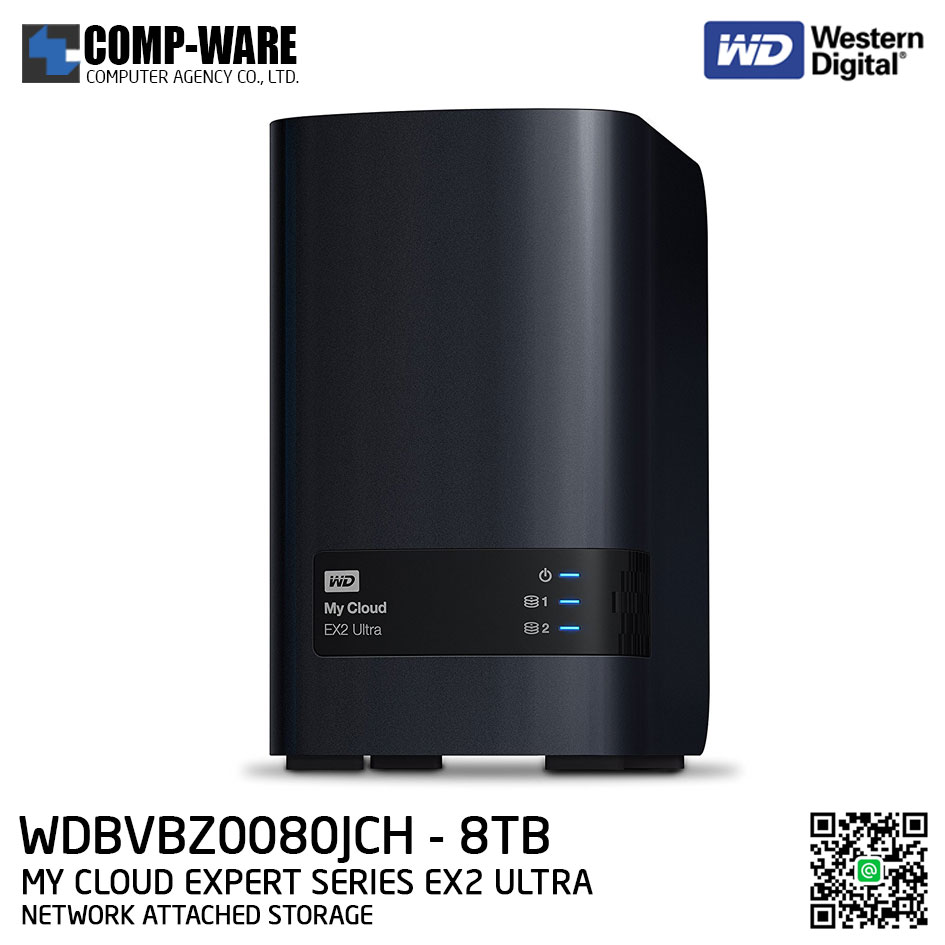 WD 8TB My Cloud EX2 Ultra 2-Bay Network Attached Storage - WDBVBZ0080JCH-SESN รับประกัน 3ปี // Pre-order สั่งซื้อขั้นต่ำ 2 ชิ้นขึ้นไป