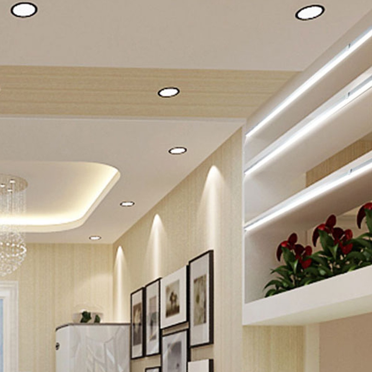 โคมฝังฝ้า6"-12W ทรงกลม IWC-PN-6-12W-R แสงขาวและแสงวอร์มไวท์