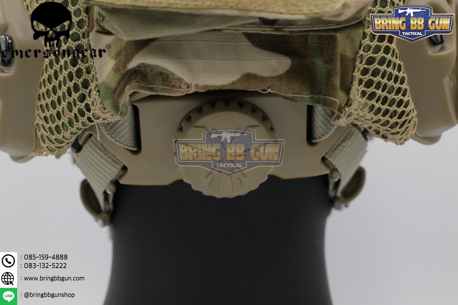 หมวก Fast ยี่ห้อ Emerson + ผ้าคลุมหมวก รุ่น ปรับท้ายทอยได้ (Fast Helmet MH type)