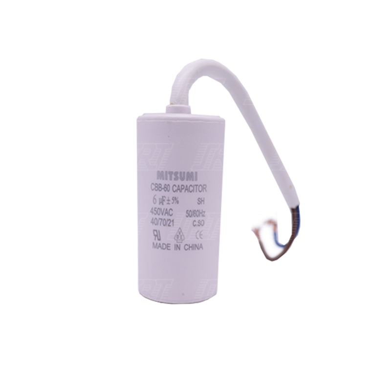 คาปาซิเตอร์ | กระบอกขาว | อลูมิเนียม | มีสาย | ขั้วเสียบ | MITSUMI