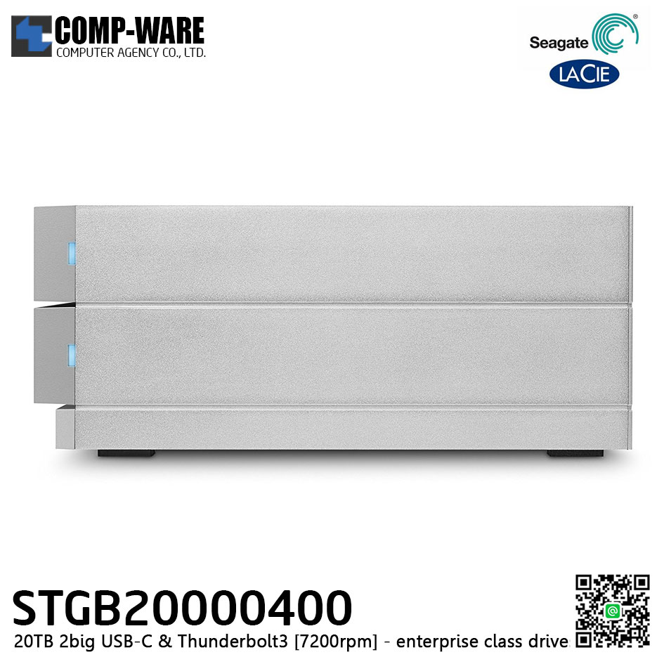 Seagate LaCie 2Big Dock RAID Thunderbolt 3 20TB 7200RPM External Hard Drive STGB20000400 // สั่งซื้อขั้นต่ำ MOQ = 2 unit