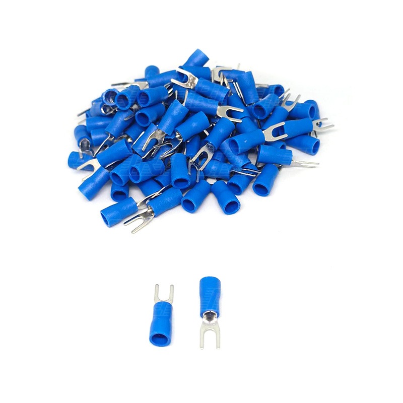 หางปลาแฉก หุ้มสลิป SV2-3 (100 ชิ้น) | มี 5 สี | สีดำ สีน้ำเงิน สีเขียว สีแดง สีเหลือง