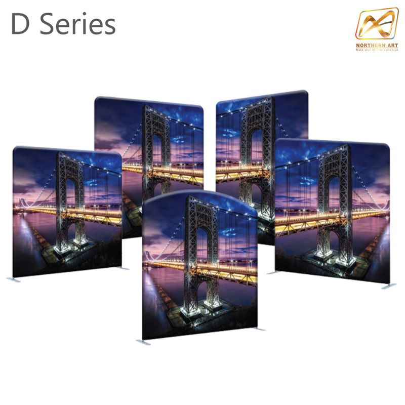 แบคดรอปผ้า รุ่น D series ขนาด (W)240 cm. x (H)228–324.6 cm. โครงอะลูมิเนียม ถอดประกอบได้ พร้อมกระเป๋าใส่อุปกรณ์