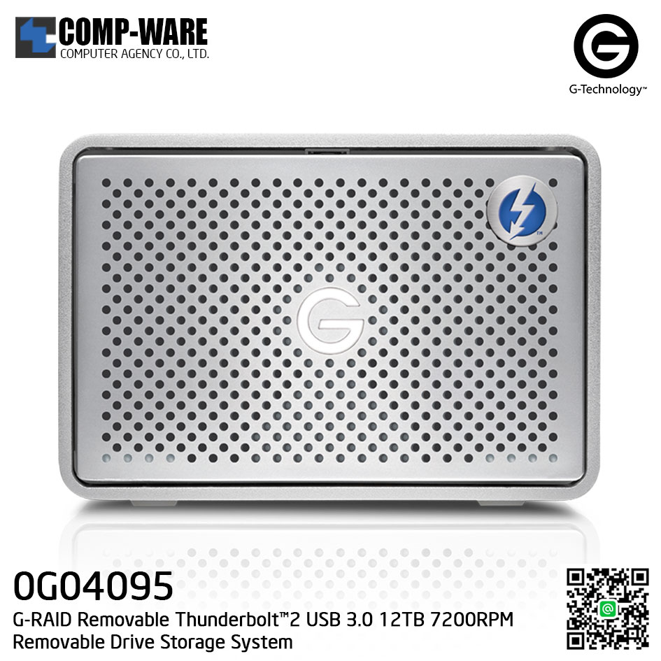 G-Technology G-RAID Removable Thunderbolt™2 USB3.0 12TB 7200RPM Removable Drive Storage System - 0G04095