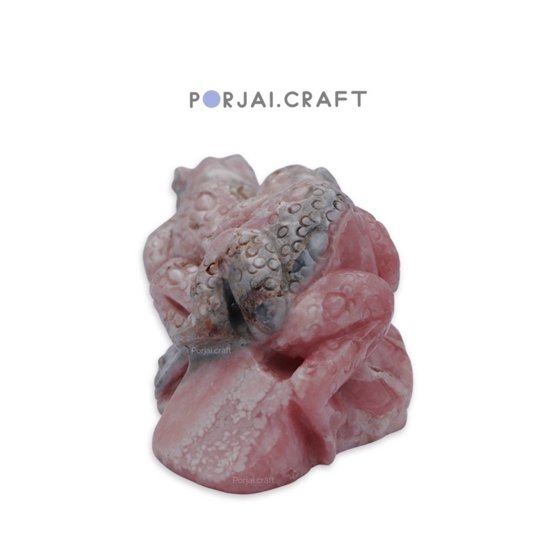 Rhodochrosite frogs carving โรโดโครไซต์แกะสลักกบ