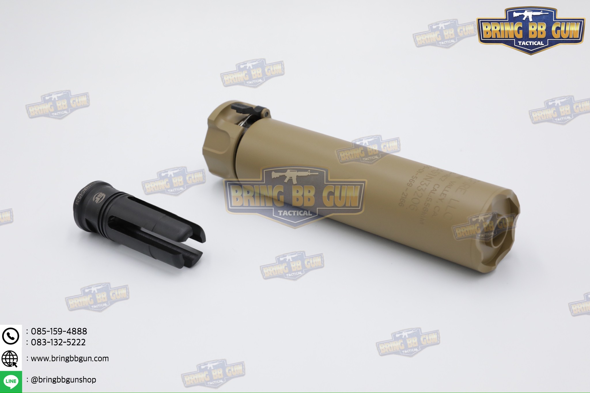 เก็บเสียง+ปลอกลดแสง ยี่ห้อ Surefire รุ่น Socom556 (6") (SOCOM556-RC2 & 4-Prong Flash Hider) (Fast-Attach Sound Suppressor)