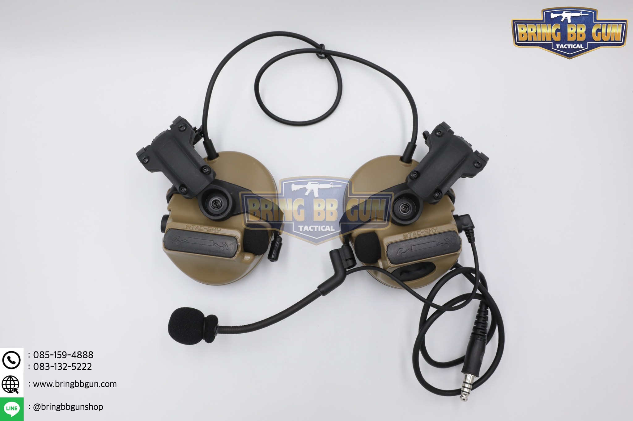 หูฟังสื่อสารตัดเสียงได้ ทรง Comtac III ยี่ห้อ Tac-Sky รุ่น หูฟังตัดเสียงพร้อมขาติดหมวกฟาส