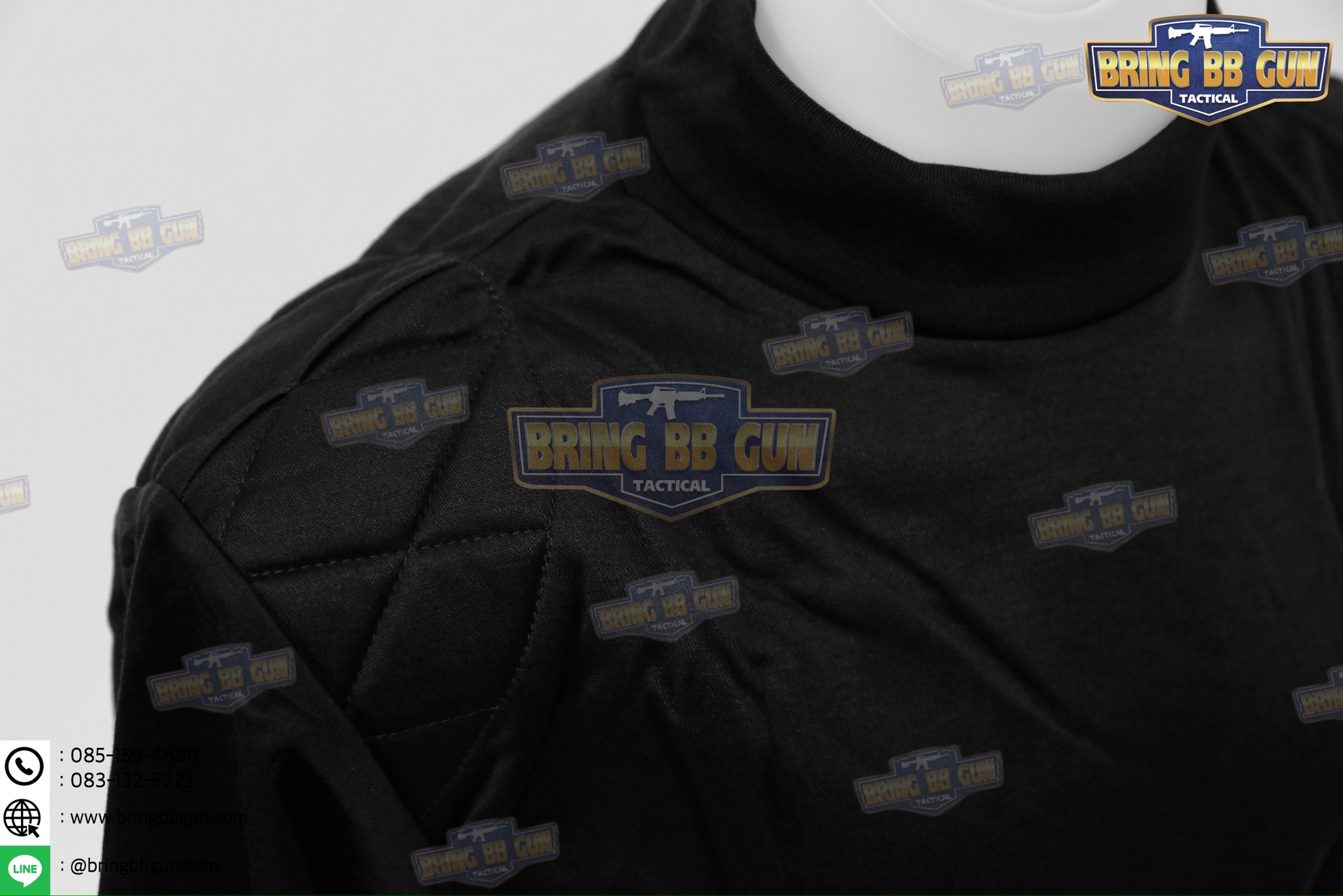 เสื้อยืดแขนยาว บุไหล่ คอเต่า (ผ้า TC)