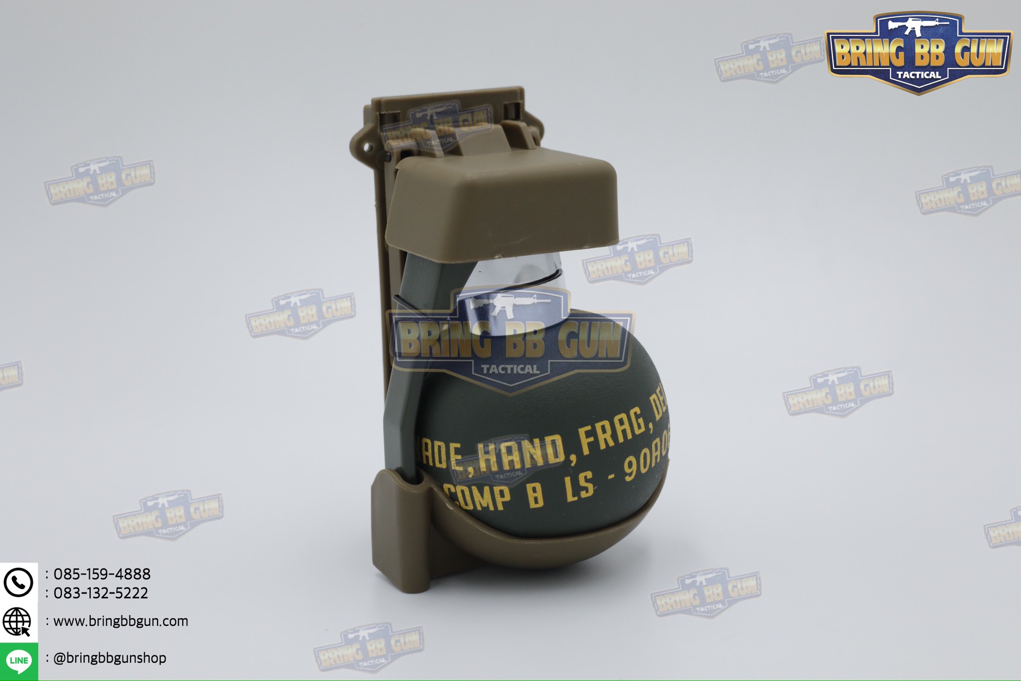 ระเบิดมือ M67 แบบ Dummy + M67 Grenade Pouch (ระเบิดมือลูกเกลี้ยง + ซองใส่ระเบิดมือแบบปลดไว) (M67 Grenade) (Fragmentation Hand Grenade) (Gernade Pouch) (Quick Release Grenade Pouch)