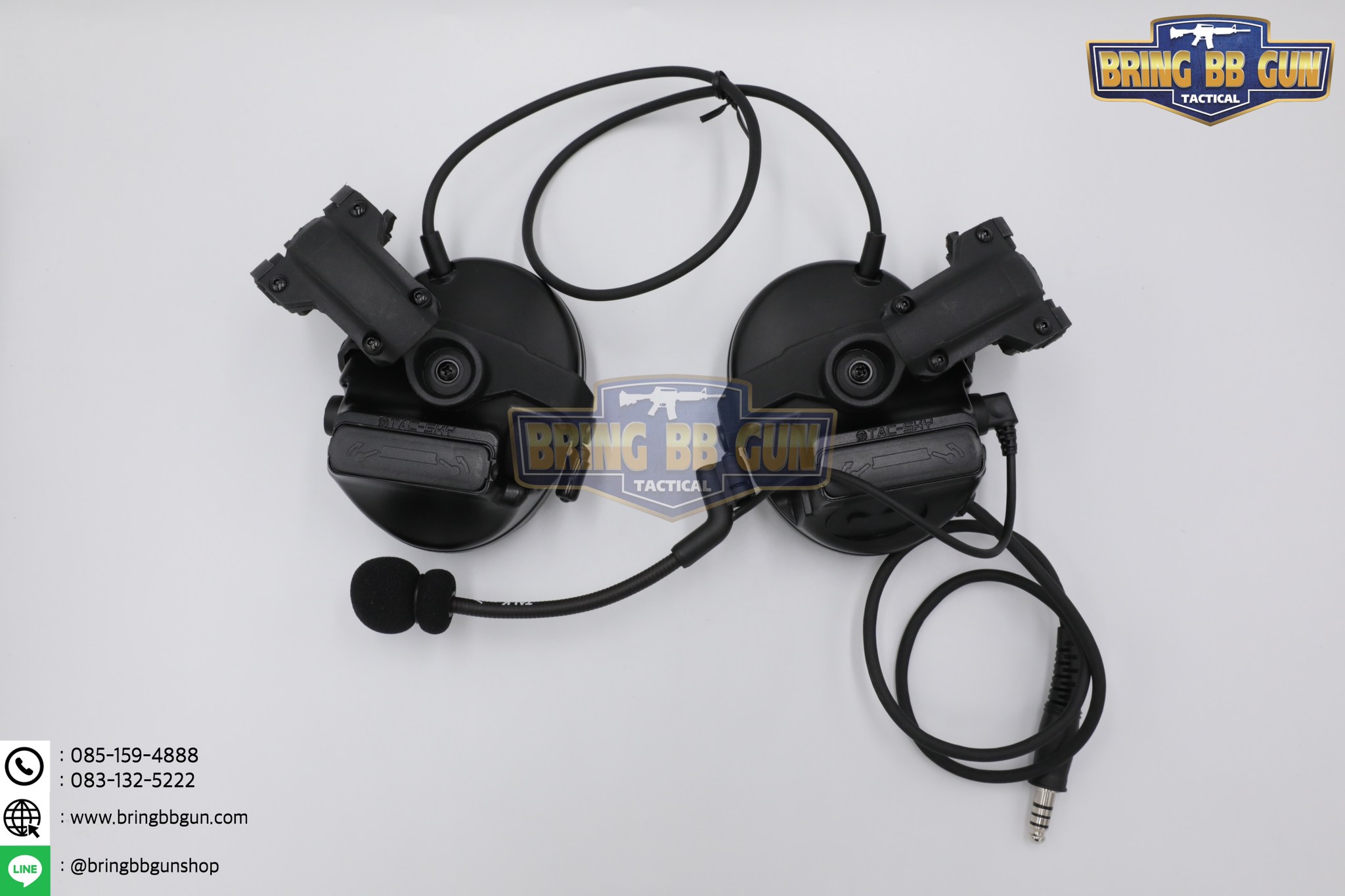 หูฟังสื่อสารตัดเสียงได้ ทรง Comtac III ยี่ห้อ Tac-Sky รุ่น หูฟังตัดเสียงพร้อมขาติดหมวกฟาส