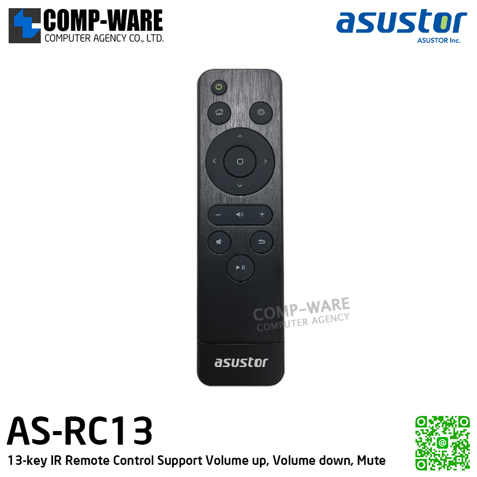 Asustor AS-RC13 , 13 key IR Remote Control (Support Volume up, Volume down, Mute) - 3 Months Warranty