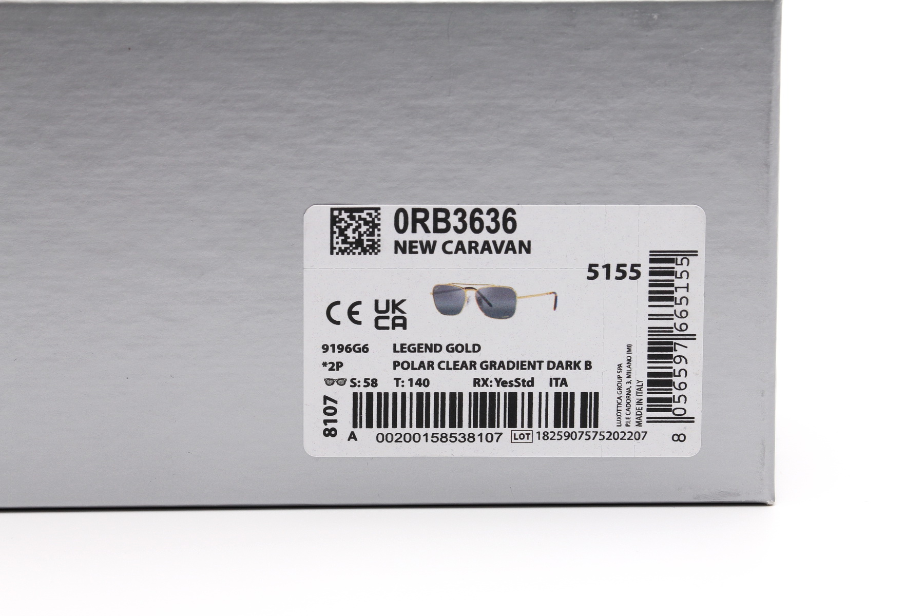 RayBan New Caravan RB3636 9196G6 Chromance Polarized Lens
