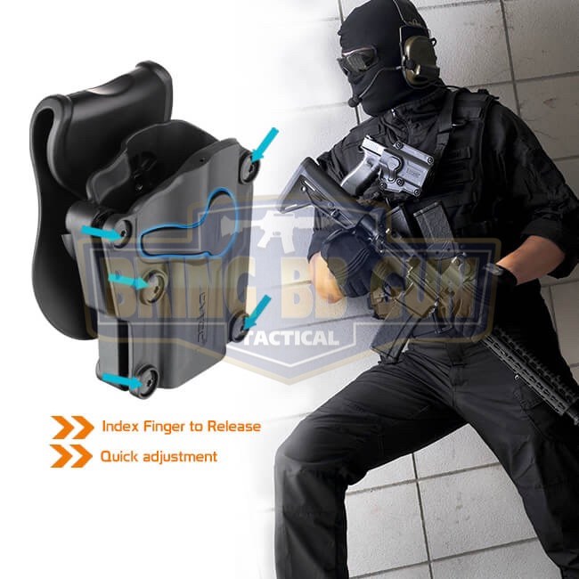 ซองปืนพกนอกปลดนิ้วชี้ Universal ยี่ห้อ Cytac รุ่น Mega-Fit Holster (ซองปืนพกนอกใส่ปืนได้หลายรุ่น)