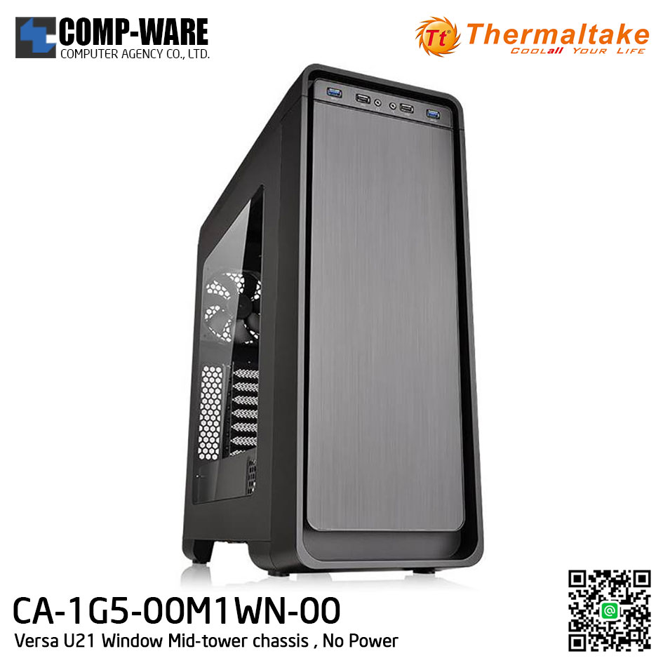 Thermaltake Versa U21 Window Mid-tower chassis , No Power - CA-1G5-00M1WN-00