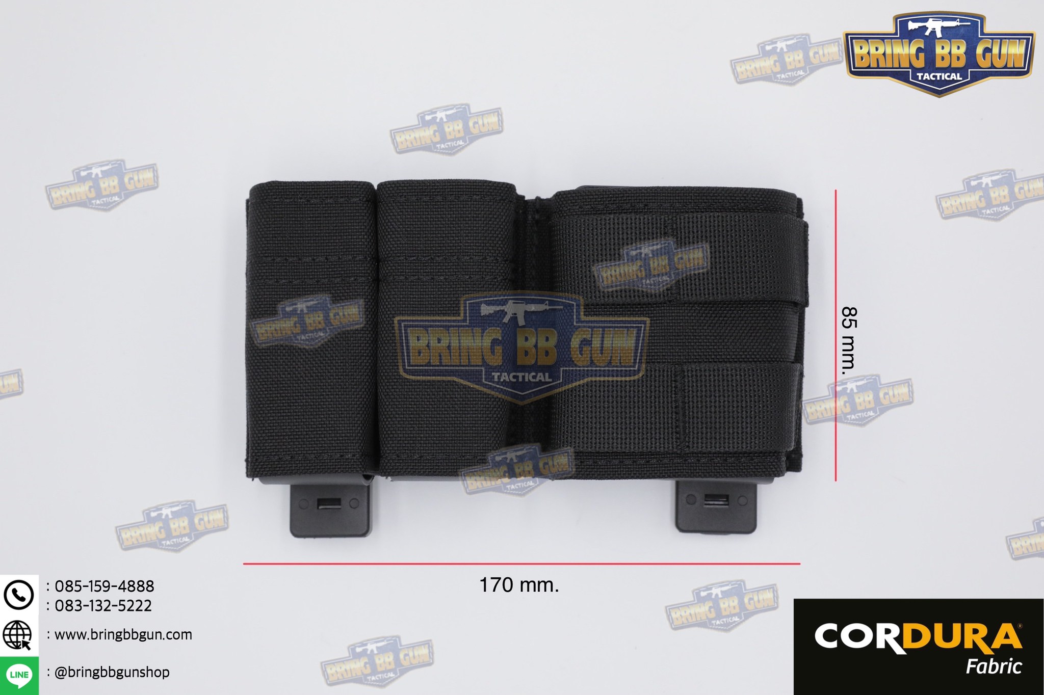 เพ้าแม็กกาซีน 2+1 (ปืนสั่น2ช่อง+ปืนยาว1ช่อง) (ซองแม็กกาซีน 2+1) (FAST 9MM &5.56 Double Mag Pouch)