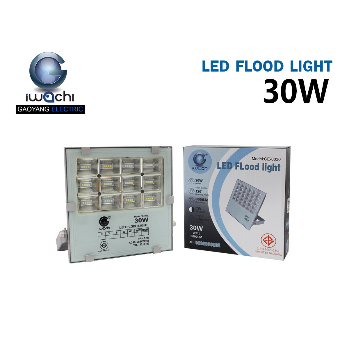 IWC-FLOOD-LIGHT-30W ฟลัดไลท์ รุ่นGE0030 แสงขาวและแสงวอร์มไวท์