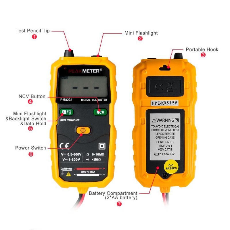 Peakmeter MS8231 มิเตอร์ ระบบ AUTO ทุกย่านการวัด ไม่ต้องปรับอะไรเลย เปิดเครื่อง-วัด -จบ