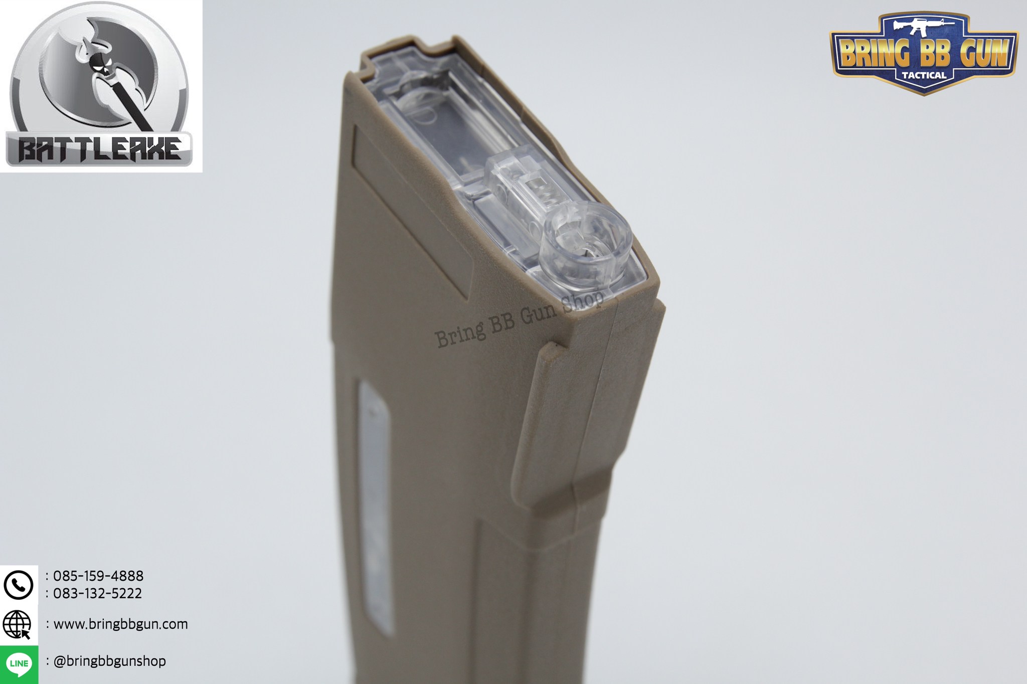 แม็กกาซีน M4 ยี่ห้อ Battle Axe แบบปั่น มี4ทรงให้เลือก ทรง P-mag(P-mag Hi-cap magazine) ทรง EPM(EPM Hi-cap magazine) ทรง 002(002 Hi-cap magazine) ทรง IMI Lancer(IMI Lancer Hi-cap magazine)