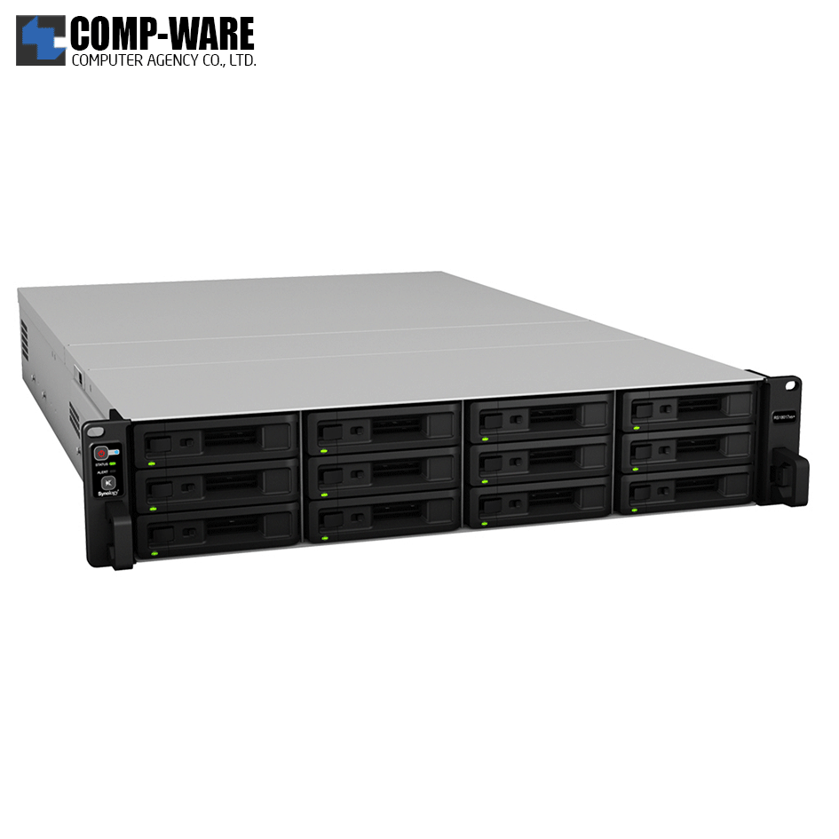 Synology RackStation (2U 12-Bay) RS18017xs+ (16GB ECC RAM) with Rail Kit RKS1317 , No HDD