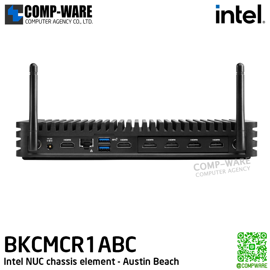 Intel NUC chassis element - Austin Beach, Intel NUC Rugged Chassis Element CMCR1ABC, 6 HDMI, no cord, 2 pack / 3Y Warranty / เครื่องเปล่า ไม่รวมสายต่อ - BKCMCR1ABC,999M9A