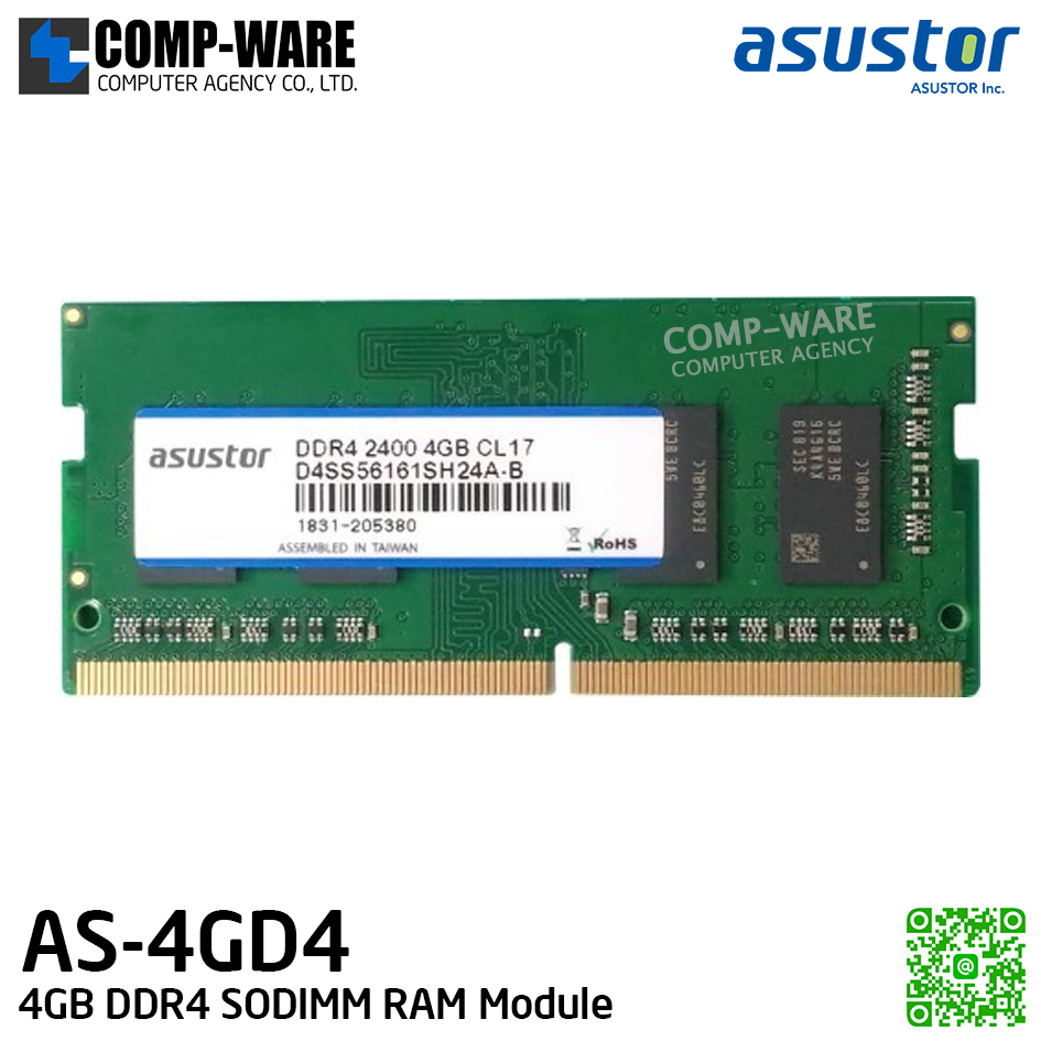 Asustor AS-4GD4 4GB DDR4 SODIMM RAM Module (3Y Warranty)