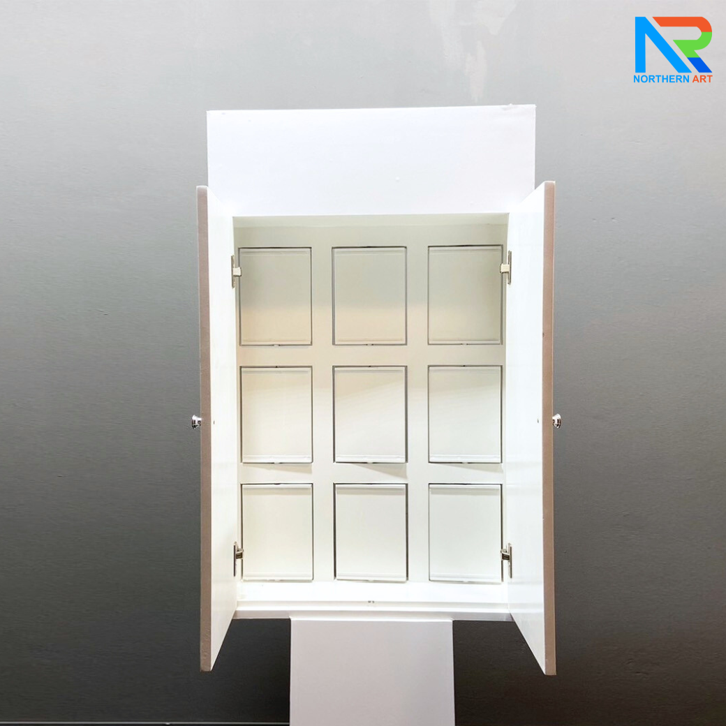 เช่าเกมส์เปิดป้ายตั้งพื้น 9 ช่อง Matching game ขนาด (W)60 x (H)170 cm.พร้อมงานพิมพ์แผ่นป้ายเปิด 18 แผ่น