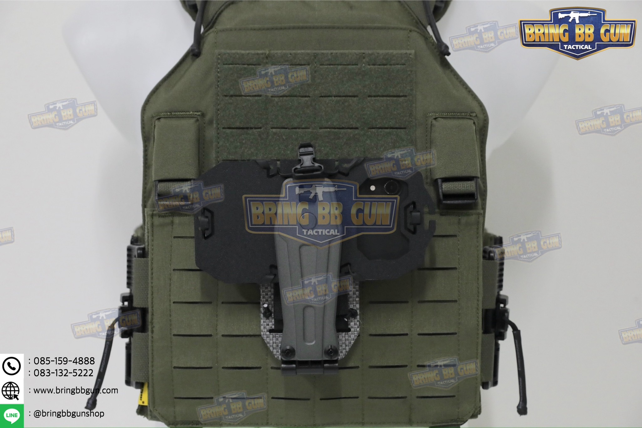 Tactical Rotating Phone Holder เคสโทรศัพท์ติดเสื้อเวส แบบปรับองศาได้ (Folded Navigation Board) (Tactical MOLLE Phone Holder) (Navboard Fliplite Chest Smartphone Mount)