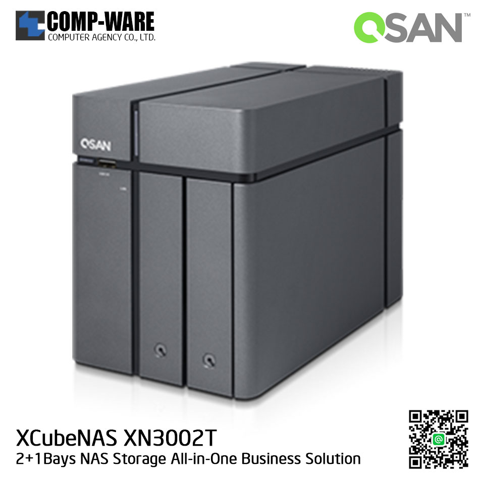 QSAN (2+1 Bays) XCubeNAS XN3002T (4GB RAM) Tower NAS Storage , No HDD