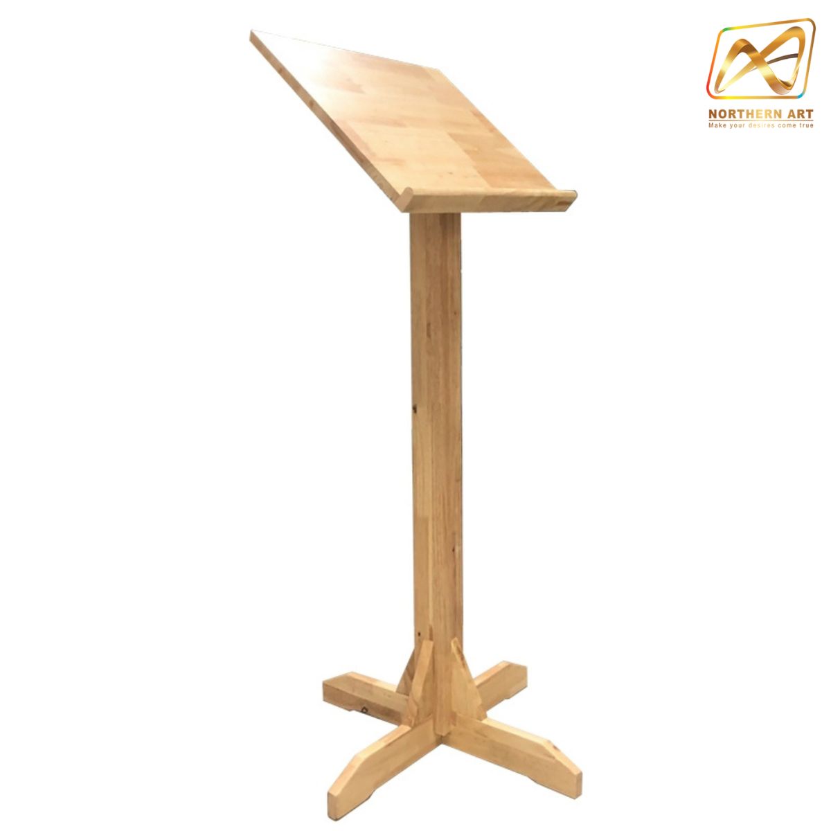 เมนูสแตนไม้ยางพารา (W) 36 X (L) 50 X (H) 112 cm. สีธรรมชาติ แข็งแรง ทนทาน สำหรับวางเมนูหน้าร้านอาหาร